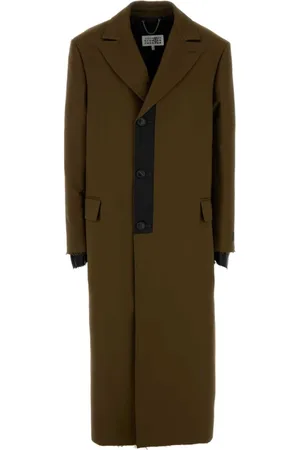Maison Margiela Frakke, Dame, Brun, 3XS, Uld, Stilfuld Mud Polyester Frakke
