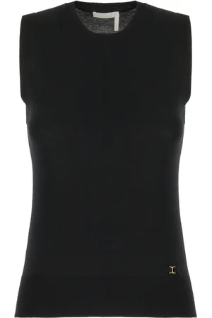 Chloé Strik, Dame, Sort, XS, Uld, Rundhalset strik