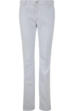 Dsquared2 Jeans, Dame, Hvid, XS, Bomuld, Hvide Flare Jeans Retro Stil