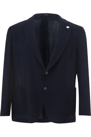 LARDINI Jakke, Herre, Blå, 3XL, Uld, Stilfuld Blazer