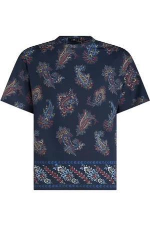 Etro Top, Herre, Flerfarvet, 3XL, Bomuld, Paisley Print T-Shirt