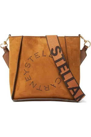Stella McCartney Taske, Dame, Brun, ONE SIZE, Uld, Brun ruskindstaske med nitter