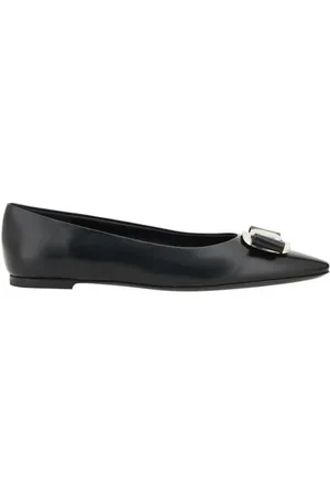 Salvatore Ferragamo Sko, Dame, Sort, 38 EU, Læder, Elegante Monogram Bow Ballerina Sko