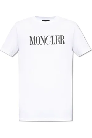 Moncler Top, Herre, Hvid, M, Bomuld, Logo T-Shirt