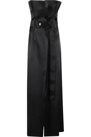 Serafini Kjole, Dame, Sort, S, Sort Duchesse Bustier Kjole med Ruffles