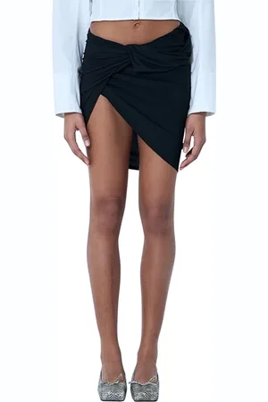 Jacquemus Nederdel, Dame, Sort, S, Polyester, Rynket Mini Nederdel