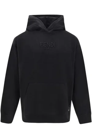 Fendi Sweathshirts & Hoodies, Herre, Sort, M, Bomuld, Hoodie med broderet logo og kængurulomme