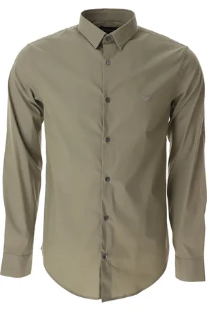 Emporio Armani Skjorte, Herre, Grøn, 2XL, Grøn Casual Skjorte