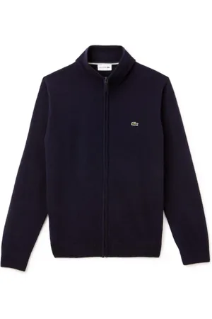 Lacoste Jakke, Herre, Blå, XS, Uld, Blå Uld Sweater med Lynlås