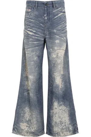 Diesel Jeans, Dame, Blå, W28, Bomuld, Blå Vide Jeans