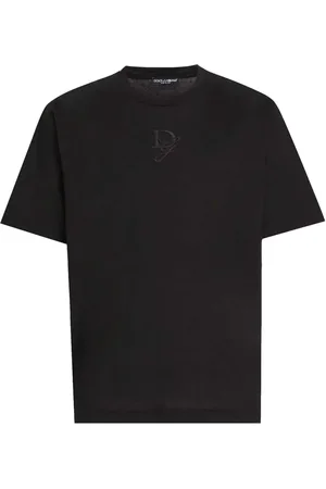 Dolce & Gabbana Top, Herre, Sort, M, Bomuld, Afslappet Bomuld T-Shirt i Sort