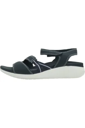 Clarks Sko, Dame, Blå, 39 1/2 EU, Glide Hi Shore Sandaler