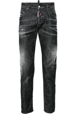 Dsquared2 Jeans, Herre, Sort, XL, Bomuld, Slim Fit Stretch Bomuldsjeans