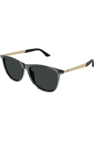 Montblanc Tilbehør, unisex, Grå, 56 MM, Uld, Stilfulde solbriller med røgfarvede glas