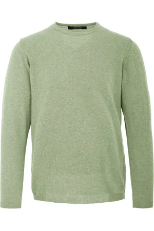 Bomboogie Strik, Herre, Grøn, 2XL, Bomuld, Stockinette Stitch Crew Neck Pullover