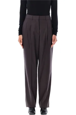 Stella McCartney Bukser, Dame, Brun, S, Uld, Mørkechokoladefarvede uldne bukser med lige ben