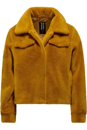 Bomboogie Jakke, Dame, Gul, XL, Uld, Eco-Fur Collar Jakke