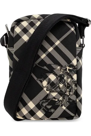 Burberry Taske, Herre, Sort, ONE SIZE, Uld, Skuldertaske med ternet mønster