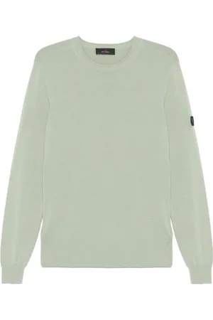 Peuterey Strik, Herre, Grøn, S, Pastel Grøn Logo Patch Sweater