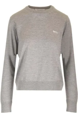 Maison Kitsuné Sweathshirts & Hoodies, Dame, Grå, M, Uld, Baby FOX Sweater