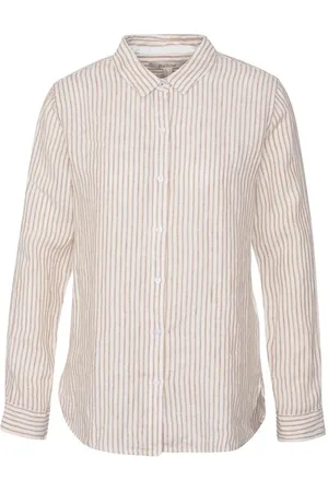 Barbour Bluser & Skjorter, Dame, Lyserød, L, Hvid og Hørskjorte