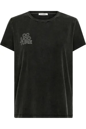 Co`Couture Top, Dame, Sort, M, Bomuld, Acid Outline Tee Top
