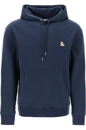 Maison Kitsuné Sweathshirts & Hoodies, Herre, Blå, S, Bomuld, Chillax Fox Hættetrøje