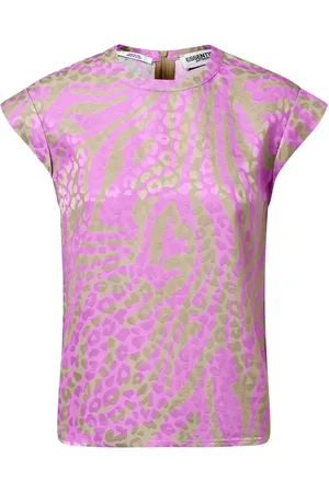 Essentiel Antwerp Bluser & Skjorter, Dame, Flerfarvet, XS, Uld, Animal Print Jacquard Top
