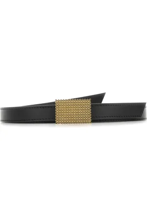 Lanvin Tilbehør, Dame, Sort, 80 CM, Uld, Guld Spænde Læderbælte