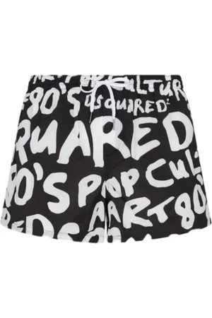 Dsquared2 Badetøj, Herre, Flerfarvet, 2XL, Polyester, Side Logo Midi Badeshorts