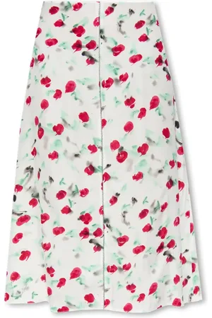 Marni Nederdel, Dame, Hvid, S, Blomstret Midi A-Line Nederdel
