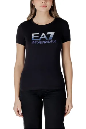 EA7 Top, Dame, Sort, L, Bomuld, Kortærmet T-shirt