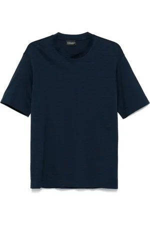 Emporio Armani Top, Herre, Blå, L, Blå Crew Neck T-shirts og Polos