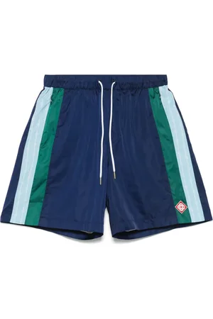 Casablanca Shorts, Herre, Blå, XL, Polyester, Blå plisserede shorts med snøre og lommer