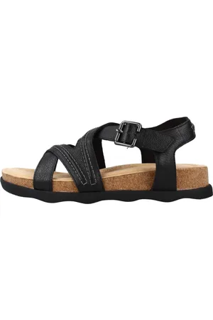 Clarks Sko, Dame, Sort, 37 EU, Læder, Brynn Ave Flade Sandaler
