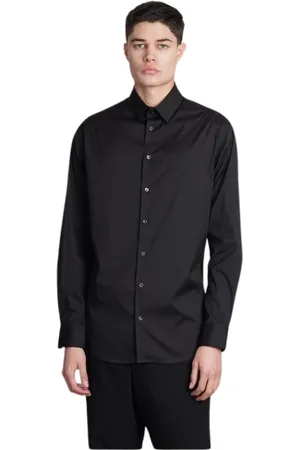 Emporio Armani Skjorte, Herre, Sort, 2XL, Bomuld, Skjorte med fransk krave