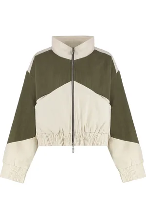 Rhude Jakke, Dame, Flerfarvet, L, Bomuld, Fuld lynlås bomuldssweatshirt med elastisk kant