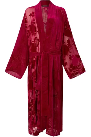 Roberto Cavalli Nightwear & Lounge, Dame, Rød, M, Kjole med rose- og pytonmønster