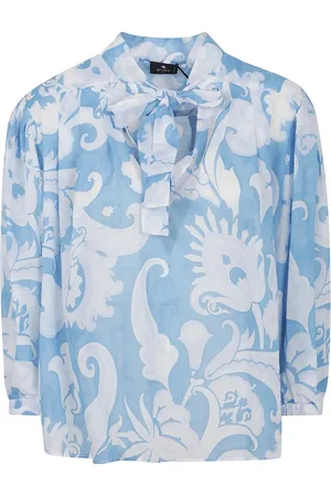 Etro Bluser & Skjorter, Dame, Blå, XS, Uld, Blå Stilfuld Dametrøje