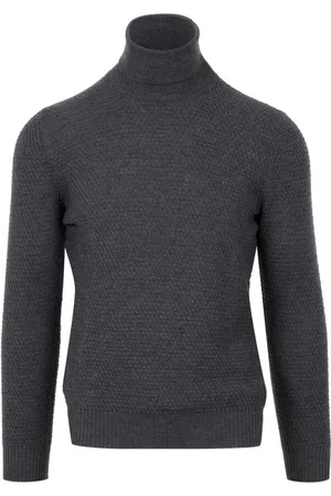 TAGLIATORE Strik, Herre, Grå, 2XL, Uld, Antracitfarvet rullekrave med høj hals
