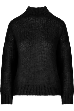 Bomboogie Strik, Dame, Sort, L, Mohair Blend Strik Turtleneck