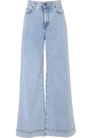 Max Mara Jeans, Dame, Blå, S, Bomuld, Vega Wide Jeans
