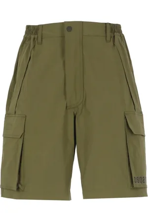 Dsquared2 Shorts, Herre, Grøn, L, Bomuld, Utility Track Bermuda Shorts