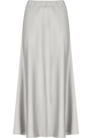 D.EXTERIOR Nederdel, Dame, Grå, S, Satin, Grå Satin Elastisk Talje Nederdel