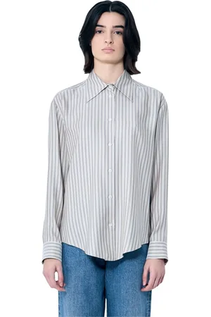 The Row Bluser & Skjorter, Dame, , XS, Stribet silkebluse med klassisk krave