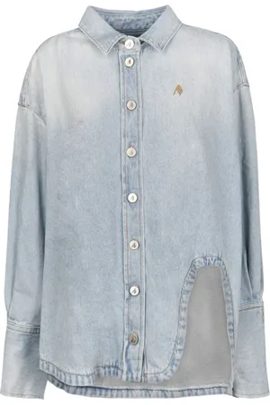 The Attico Bluser & Skjorter, Dame, Blå, 2XS, Denim, Lyseblå Denim Skjorte