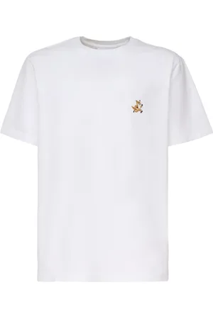 Maison Kitsuné Top, Herre, Hvid, L, Bomuld, Fox T-Shirt