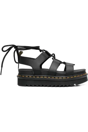 Dr. Martens Sko, Dame, Sort, 40 EU, Læder, Nartilla Flat Open Sandaler