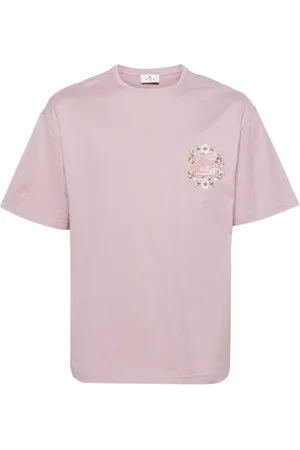 Etro Top, Herre, Lilla, XL, Bomuld, Pegaso Motif T-shirt