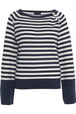 Liu Jo Strik, Dame, Blå, S, Uld, Blå Strik Pullover med Flagermusærmer